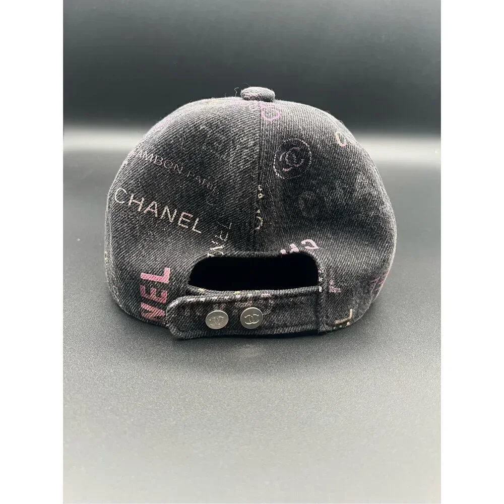 Chanel CC 22P dark denim logo all over cap